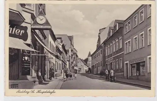 92313 Ak Radeburg in Sachsen Hauptstrasse mit Geschäften 1939