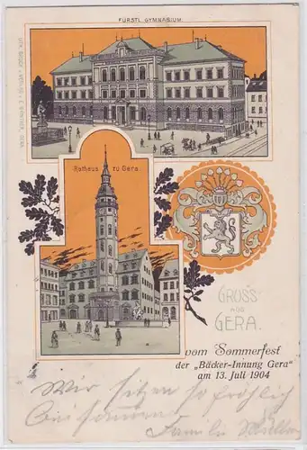 92406 Ak Gruß aus Gera vom Sommerfest der Bäcker Innung 1904