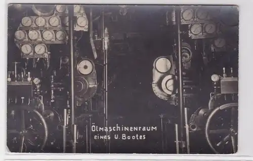 92468 Photo Ak Salle de machines à huile d'un sous-marin vers 1920