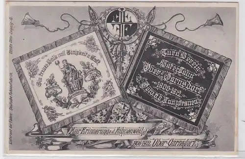 92650 Ak Zur Erinnerung an die Fahnenweihe Ober Garnsdorf 1912