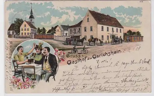 92659 Ak Lithographie Gruß vom Gasthof zu Gerichshain 1908