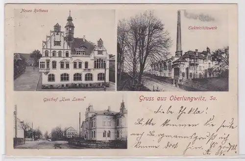 92680 Mehrbild Ak Gruß aus Oberlungwitz Gasthof 'Zum Lamm' 1904