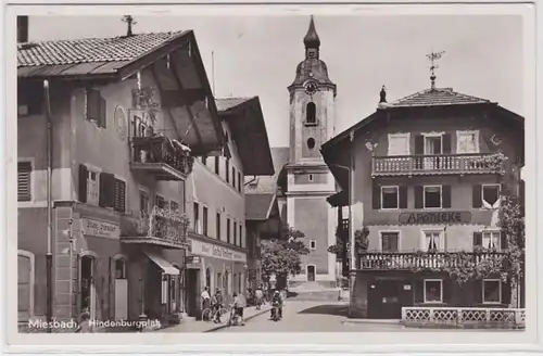 92899 AK Miesbach - Hindenburgplatz, vue sur la rue avec auberge et pharmacie