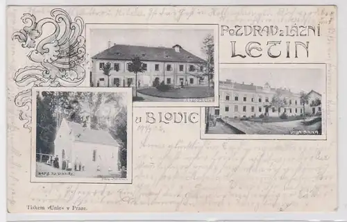 93144 Mehrbild Ak Gruß aus Letiny und Blovice Ortsansichten 1902