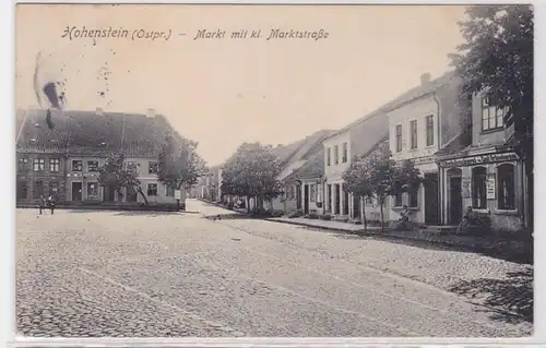 93564 Ak Hohenstein in Ostpreussen Markt mit kleiner Marktstrasse 1912