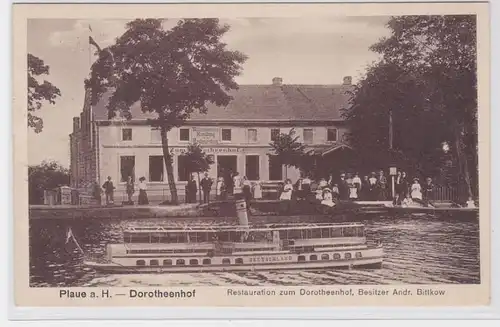 93565 Poste de terrain Ak Plaue à la restauration Havel Dorotheenhof 1915