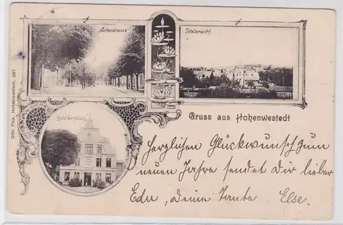 93701 Mehrbild Ak Gruß aus Hohenwestedt Hotel Erholung, Norderstrasse um 1900