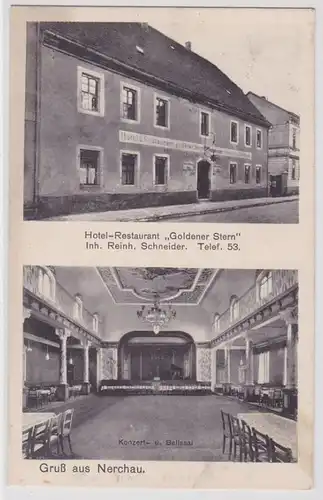 93836 Mehrbild Ak Gruß aus Nerchau Hotel Restaurant 'Goldener Stern' 1929