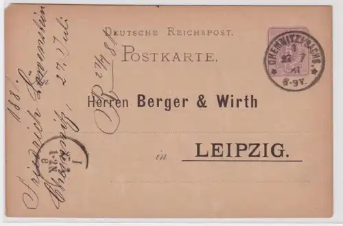 94238 DR Ganzsachen Postkarte P10 Zudruck Berger & Wirth Leipzig 1881