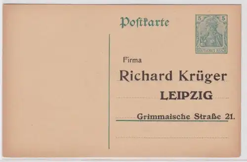 94253 Ganzsachen Postkarte P96 Zudruck Firma Richard Krüger Leipzig