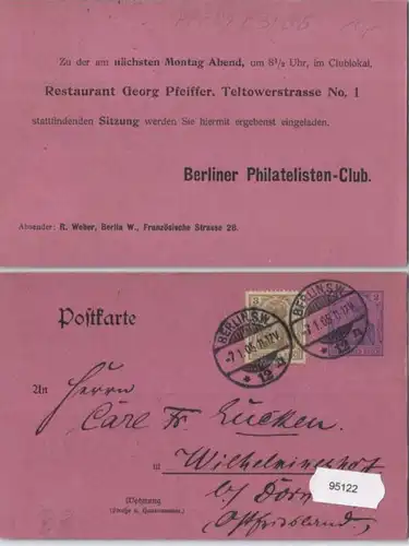 95122 Private Global Carte postale PP20/B3 Imprimer Berliner Philateliste-Club