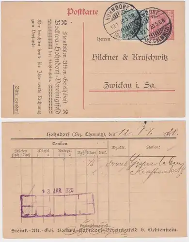 95796 DR Carte postale complète P108 Imprimer Hilckner & Kruschwitz Zwickau 1920