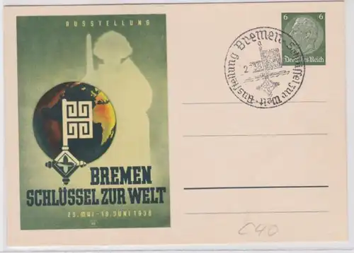 95913 Ganzsachen Postkarte PP127/C40 Ausstellung Bremen Schlüssel zur Welt 1938