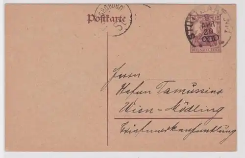 95968 Ganzsachen Postkarte P116 Stuttgart nach Wien Mödling (Österreich) 1920