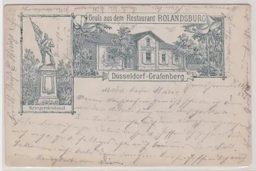 96007 Multi-image Ak Salutation du restaurant Rolandsburg Düsseldorf Grafenberg 1898