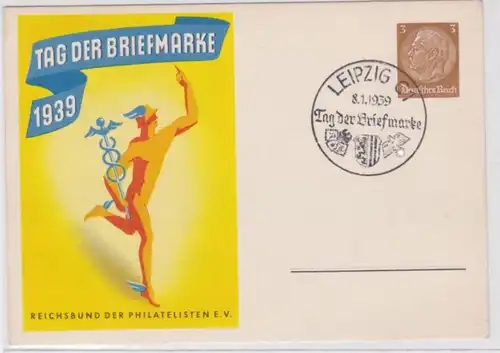 96181 DR Ganzsachen Postkarte P239/01 Tag der Briefmarke 1939 Leipzig