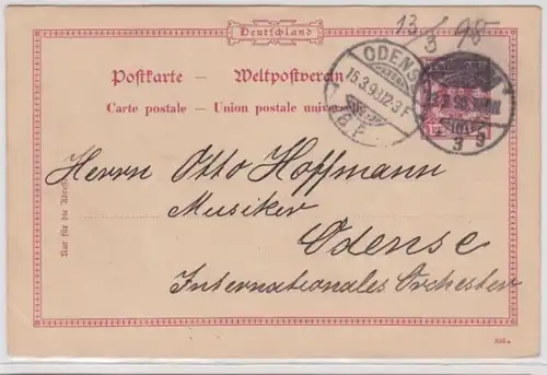 96204 DR Ganzsachen Postkarte P35 PF III Plattenfehler 1898