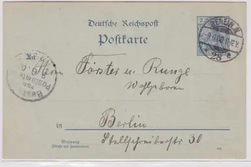 96315 DR Ganzsachen Postkarte P44/I Berlin bestellt vom Postamt 1900