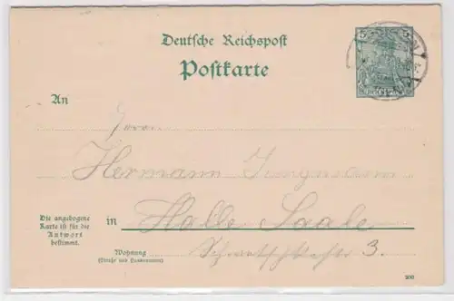 96316 DR Ganzsachen Postkarte P47 Göhren nach Halle an der Saale 1907