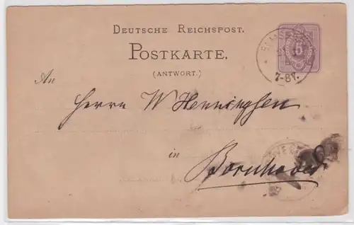 96327 DR Ganzsachen Postkarte P7AI Elmshorn nach Bornhöved 1879