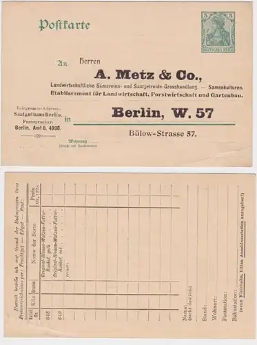 96342 DR Ganzsachen Postkarte P50 Zudruck A.Metz & Co. Saatguthaus  Berlin