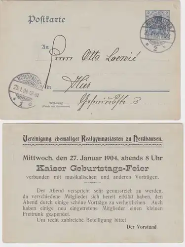 96348 Ganzsachen Postkarte P63 Zudruck Verein. ehem. Realgymnasiasten Nordhausen