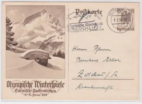 96436 Carte postale P257 Jeux olympiques d'hiver Garmisch-Partenkirchen