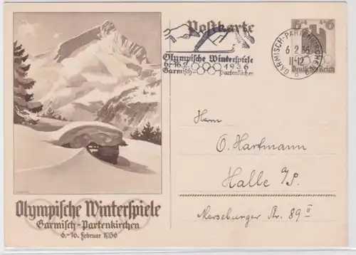 96437 Ganzsachen Postkarte P257 Olympische Winterspiele Garmisch-Partenkirchen