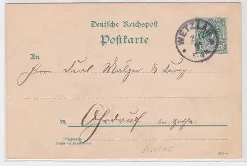96448 DR Ganzsachen Postkarte P30 Stempel Wetzlar 1891