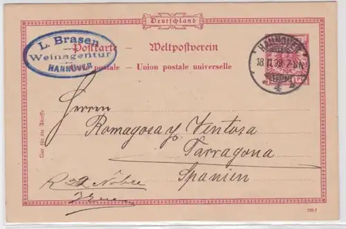 96449 DR Carte postale complète P25/02/PFIII L.Brasen Agence du vin Hannover 1899