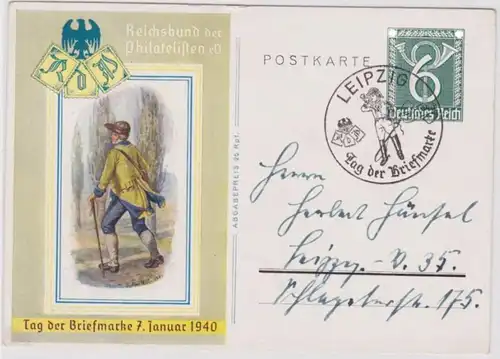 96511 Ganzsache Ak Reichsbund der Philatelisten eV. Tag der Briefmarke 1940