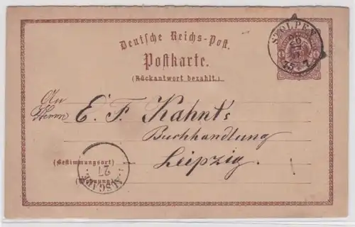96557 DR Ganzsachen Postkarte P1 Stolpen nach Leipzig 1875
