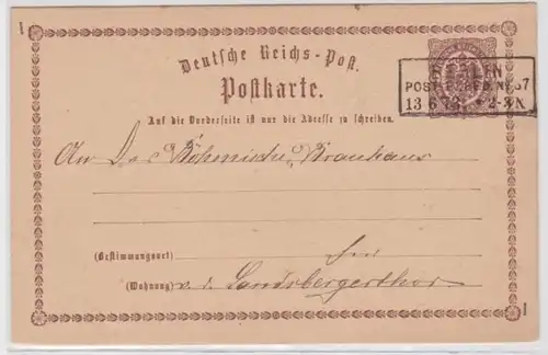 96559 DR Carte postale complète P1 Stadtpost Berlin 1873 Post-Exped. No. 87