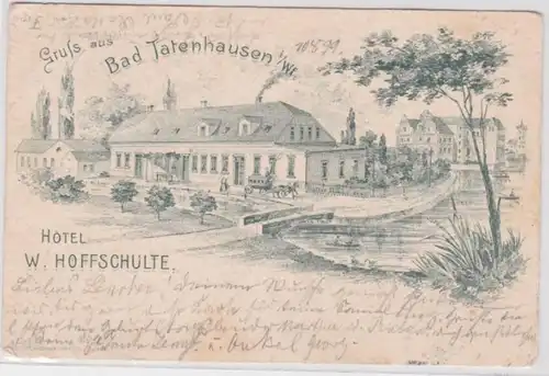 96812 Ak Gruß aus Bad Tatenhausen in Westfalen Hotel W.Hoffschulte 1899