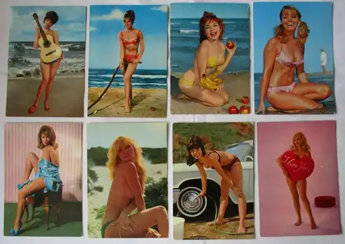 97030/8 Ak Erotik Pin Up Girls nackte Frauen / Mädchen um 1970