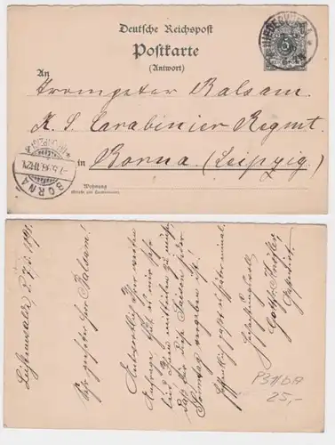 97050 Carnet postal P31/bA Kgl. Sächs. Régiment de carabines Borna 1898