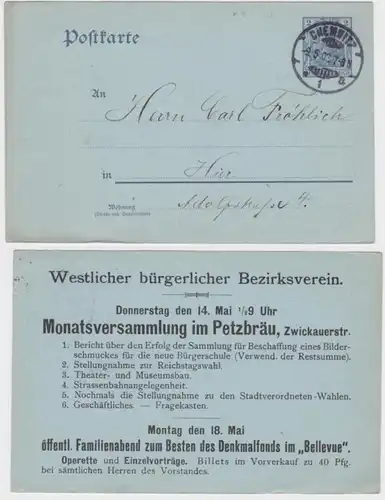 97061 entier carte postale P63Y Western zird kapitalverein Chemnitz