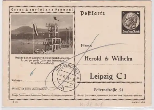 97152 DR Ganzsachen Postkarte P236/B9 Zudruck Herold & Wilhelm Leipzig 1935
