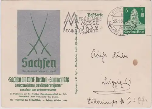 97176 DR Ganzsachen Postkarte P269 Sachsen am Werk Dresden im Sommer 1938