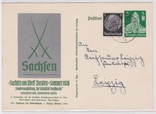 97177 DR Ganzsachen Postkarte P269 Sachsen am Werk Dresden im Sommer 1938