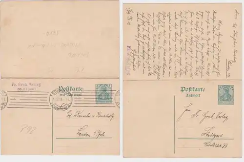 97186 Carte postale P92 Fr. Grub Verlag Stuttgart Zampel Postamt Nr. 2