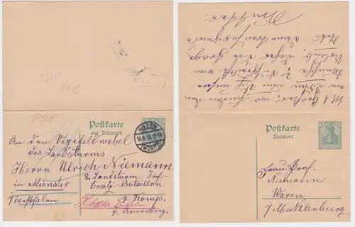 97187 DR Ganzsachen Postkarte P98 8. Landsturm-Infanterie-Ers.-Bataillon Höxter