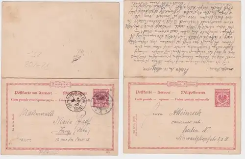 97193 Ganzsachen Postkarte P27 Berlin nach Issy ies Moulineaux Frankreich 1900