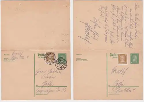 97210 DR Carte postale complète P172 Gotha vers Gota 16 septembre 1927
