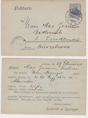 97255 DR Plein de choses Carte postale P63 Zuschriften Schmidt & Springer Leipzig 1904