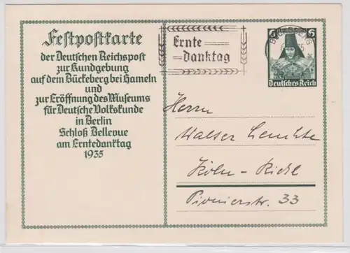 97311 DR entier carte postale P255 timbre spécial jour de récolte-merci Bückeberg 1935