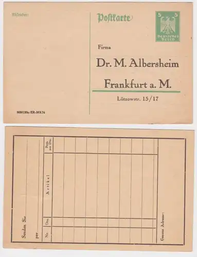 97385 Carte postale P156 Imprimer Dr. M. Albersheim Frankfurt a. Main