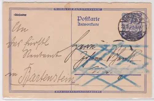 97413 DR Ganzsachen Antwort Postkarte P147 A 1923