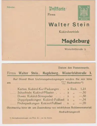 97490 Ganzsachen Postkarte P156 Zudruck Walter Stein Kukirolvertrieb Magdeburg