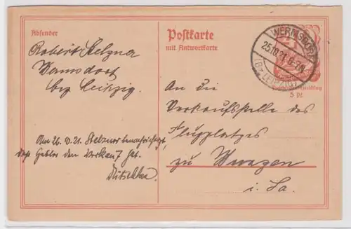 97549 Carte postale P144 Wermsdorf pour le conseil municipal après Wurzen 1921